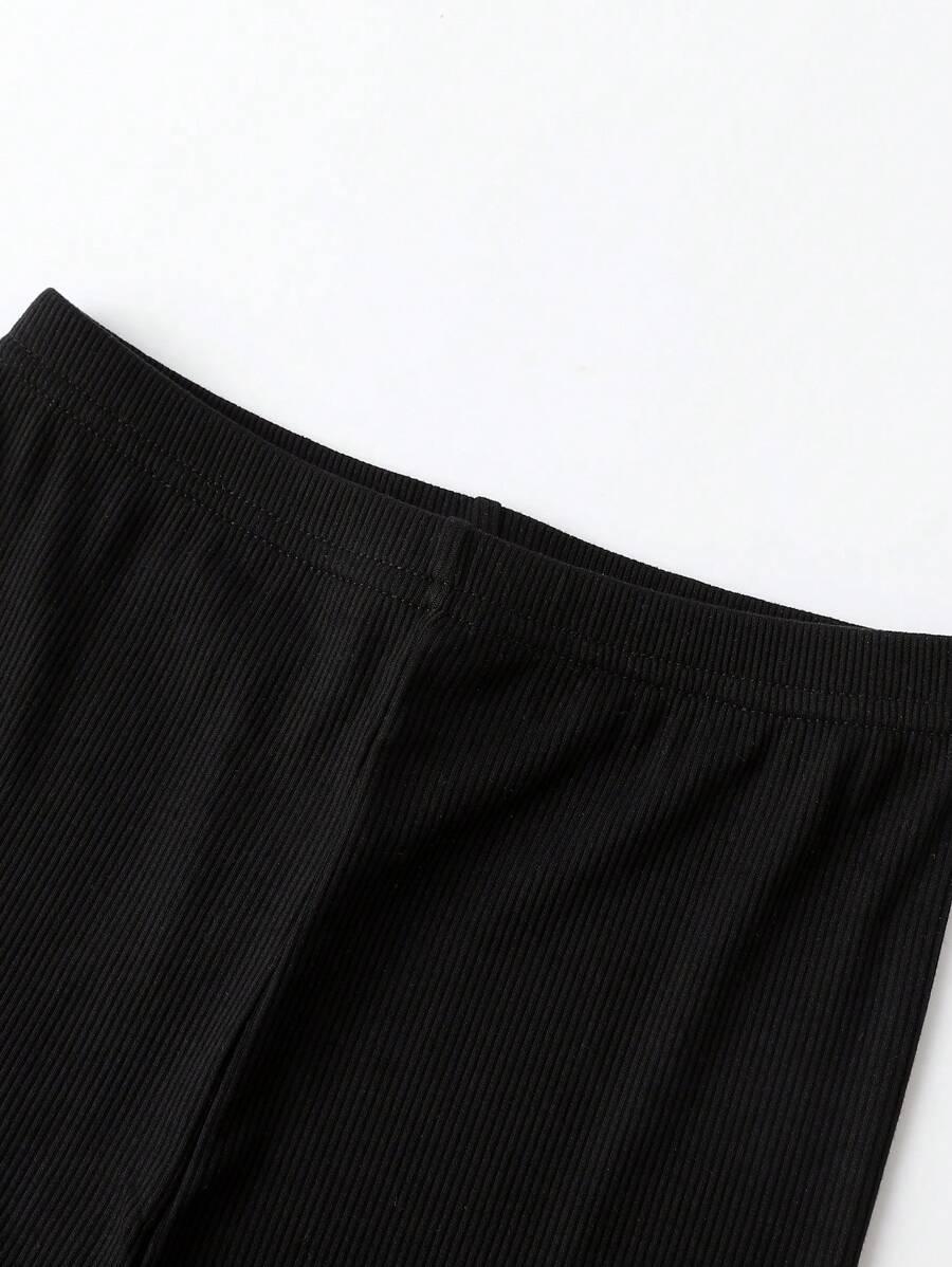 czarne gładkie legginsy