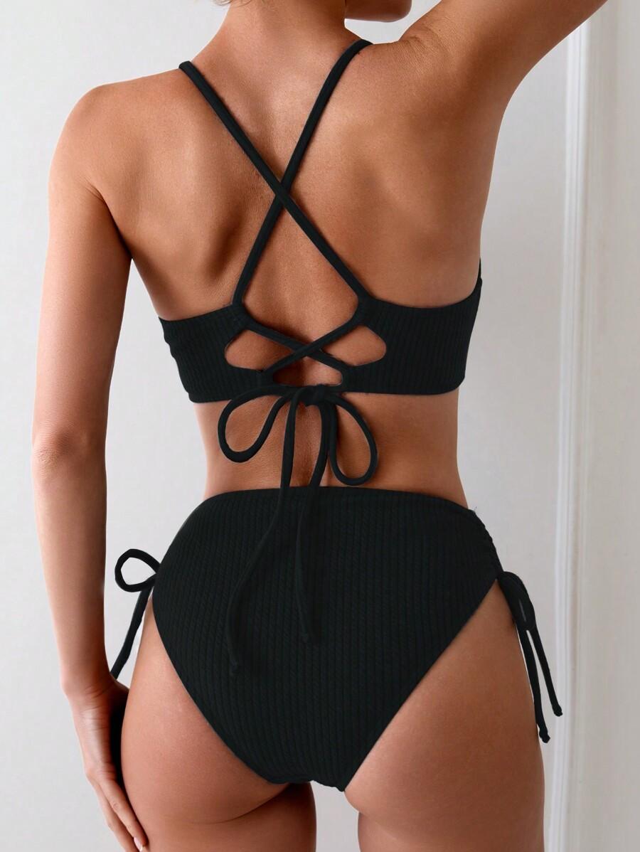 BIKINI DWUCZĘŚCIOWE Z ŚCIĄGANYM SZNUROWANIEM 