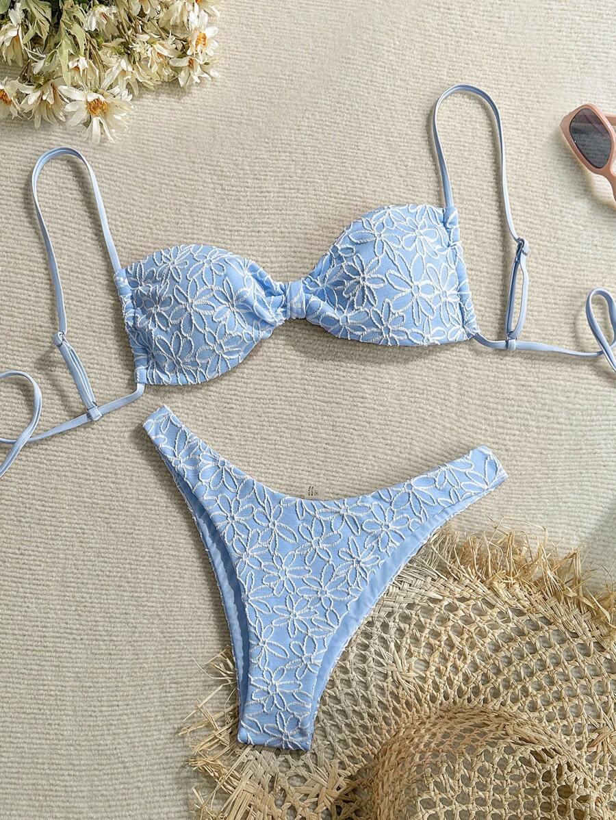 STRÓJ KĄPIELOWY BIKINI W KWIATOWY WZÓR