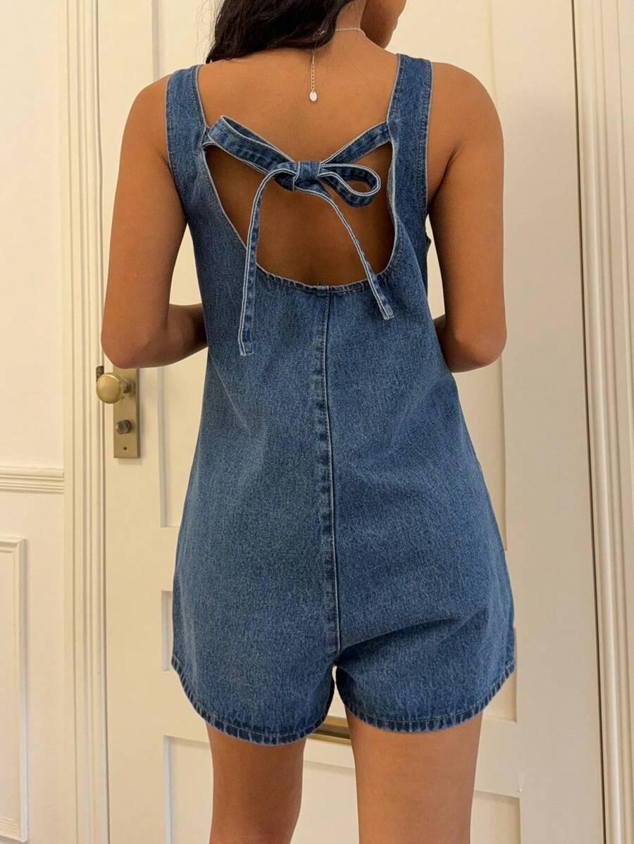 krótki kombinezon jeans