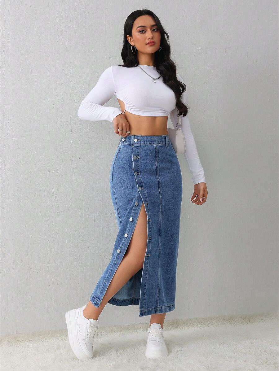 NIEBIESKA SPÓDNICA JEANS