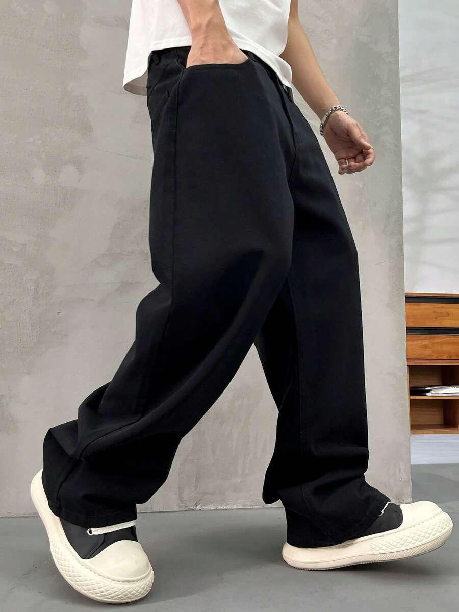 CZARNE SPODNIE JEANS