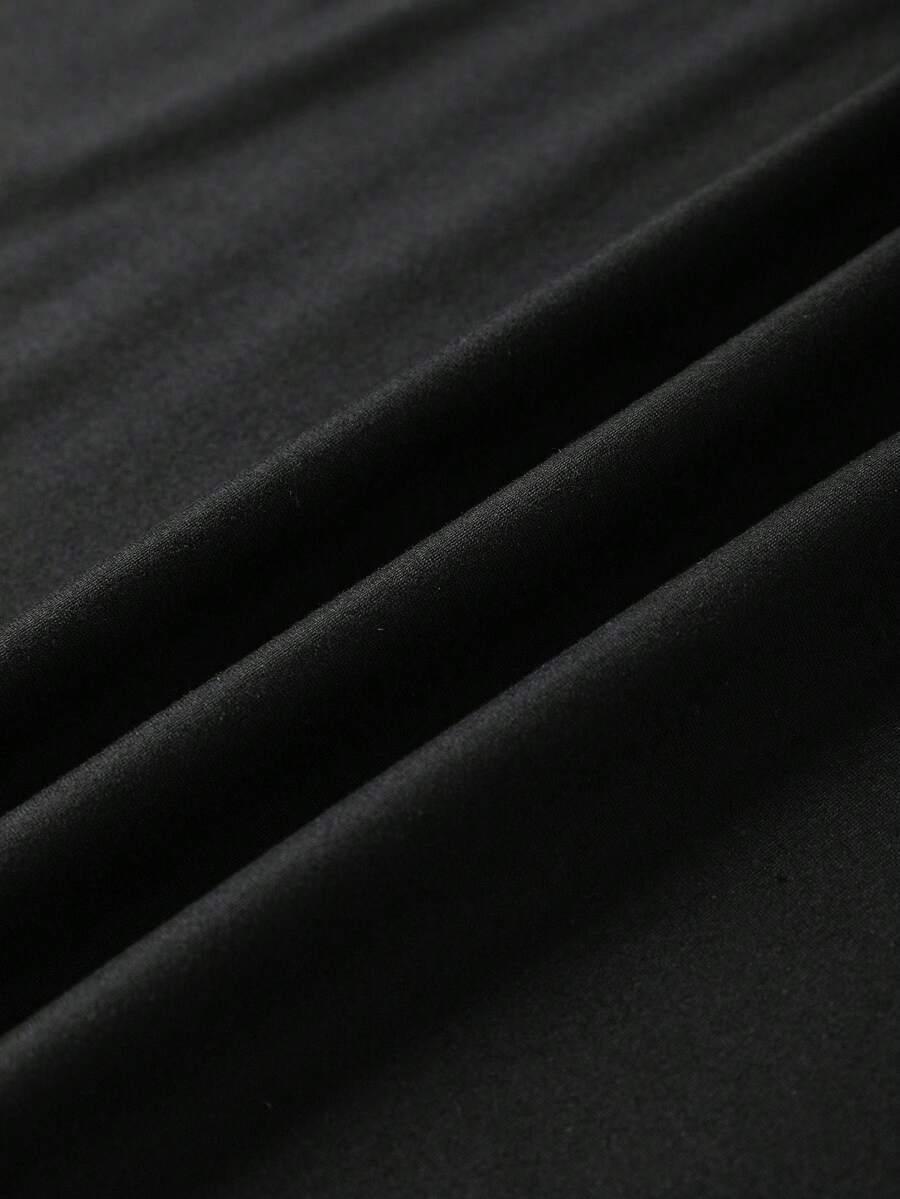 CZARNY T-SHIRT BASIC V-NECK
