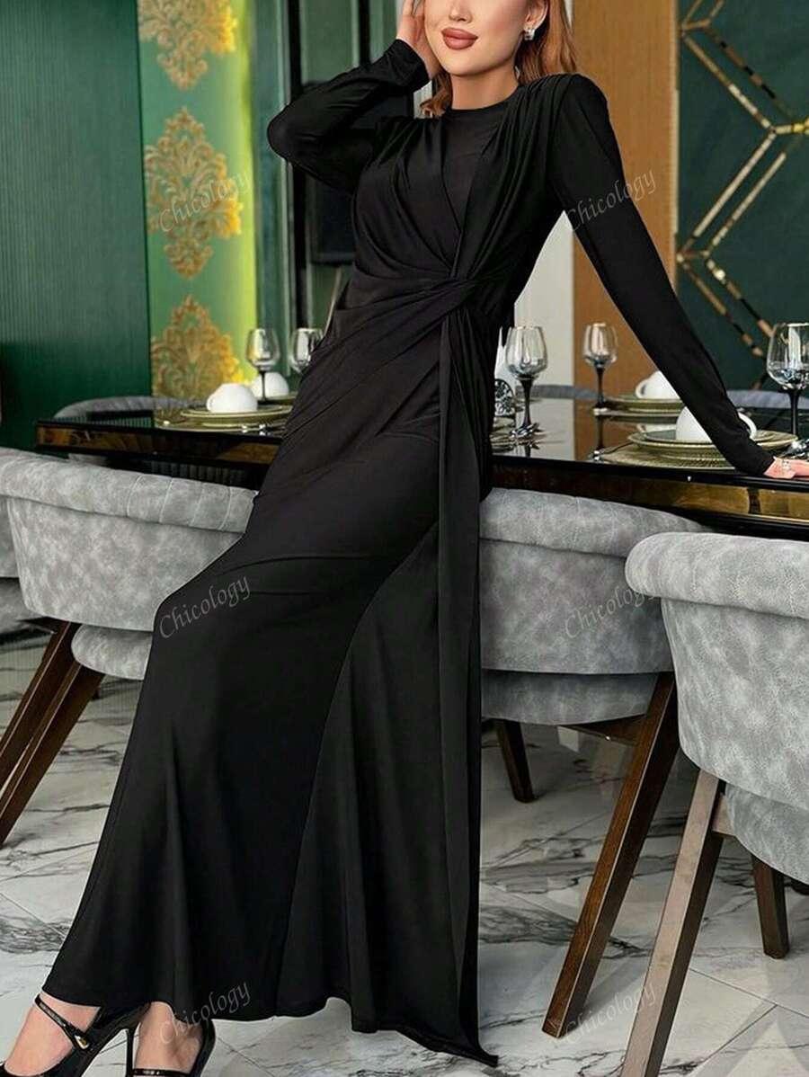 CZARNA MAXI SUKIENKA