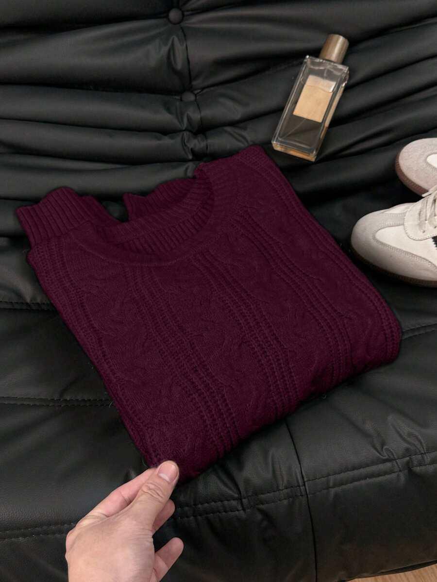 czerwony sweter splot