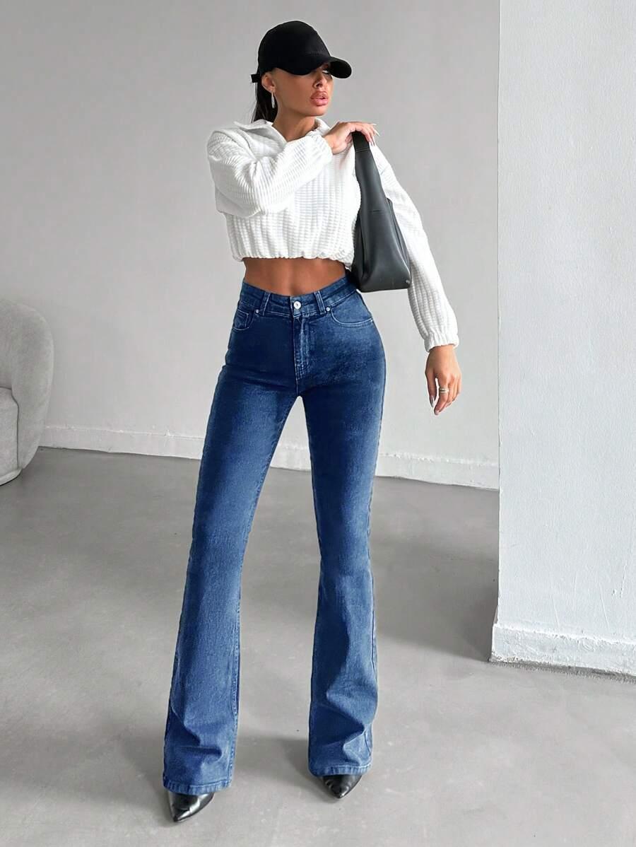 SPODNIE JEANS DZWONY