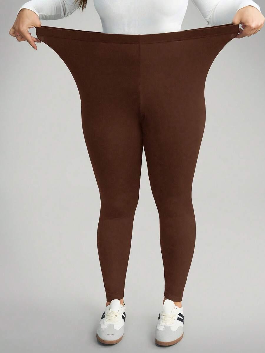 brązowe legginsy wysoki stan