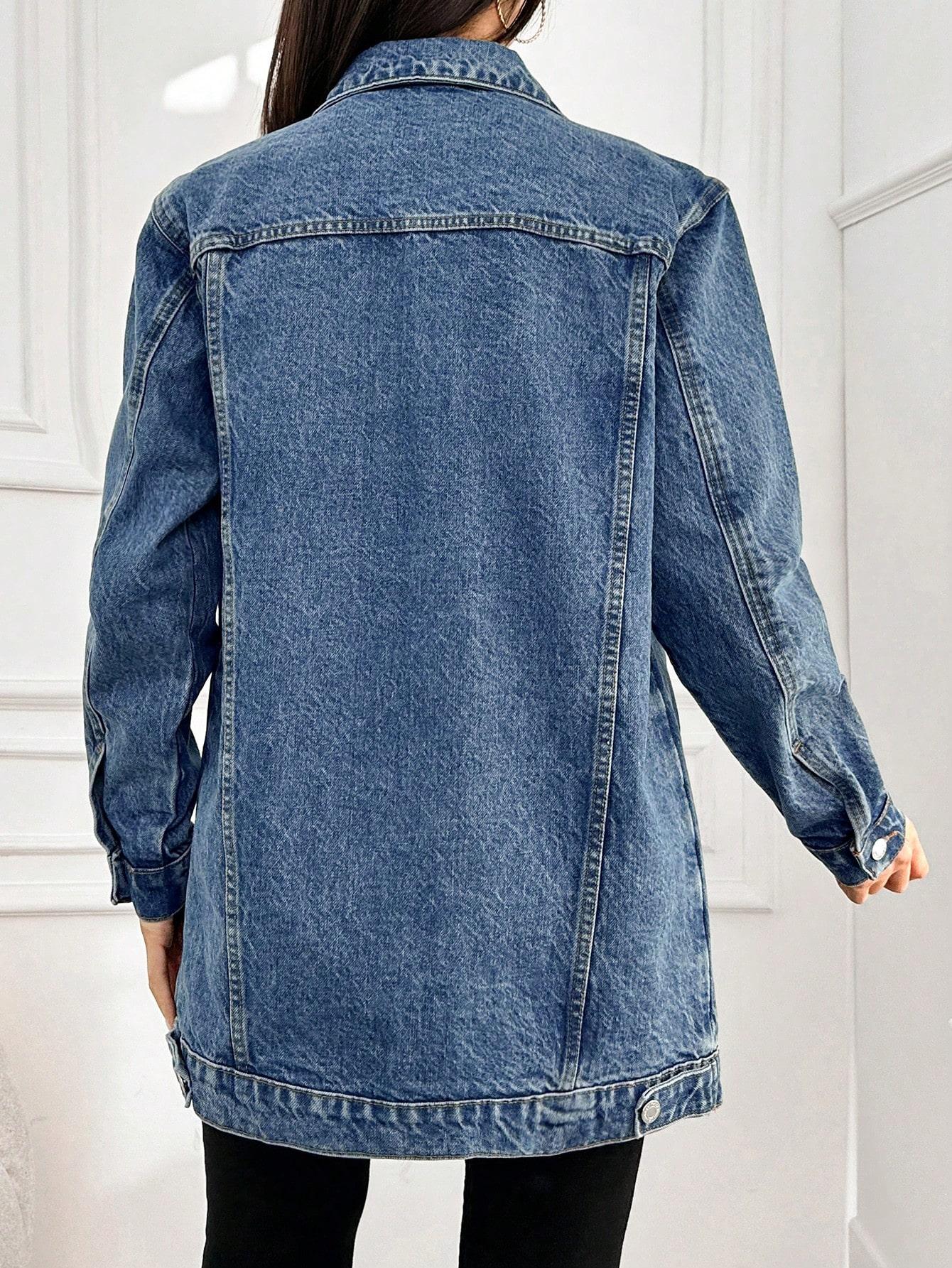 długa kurtka jeans oversize
