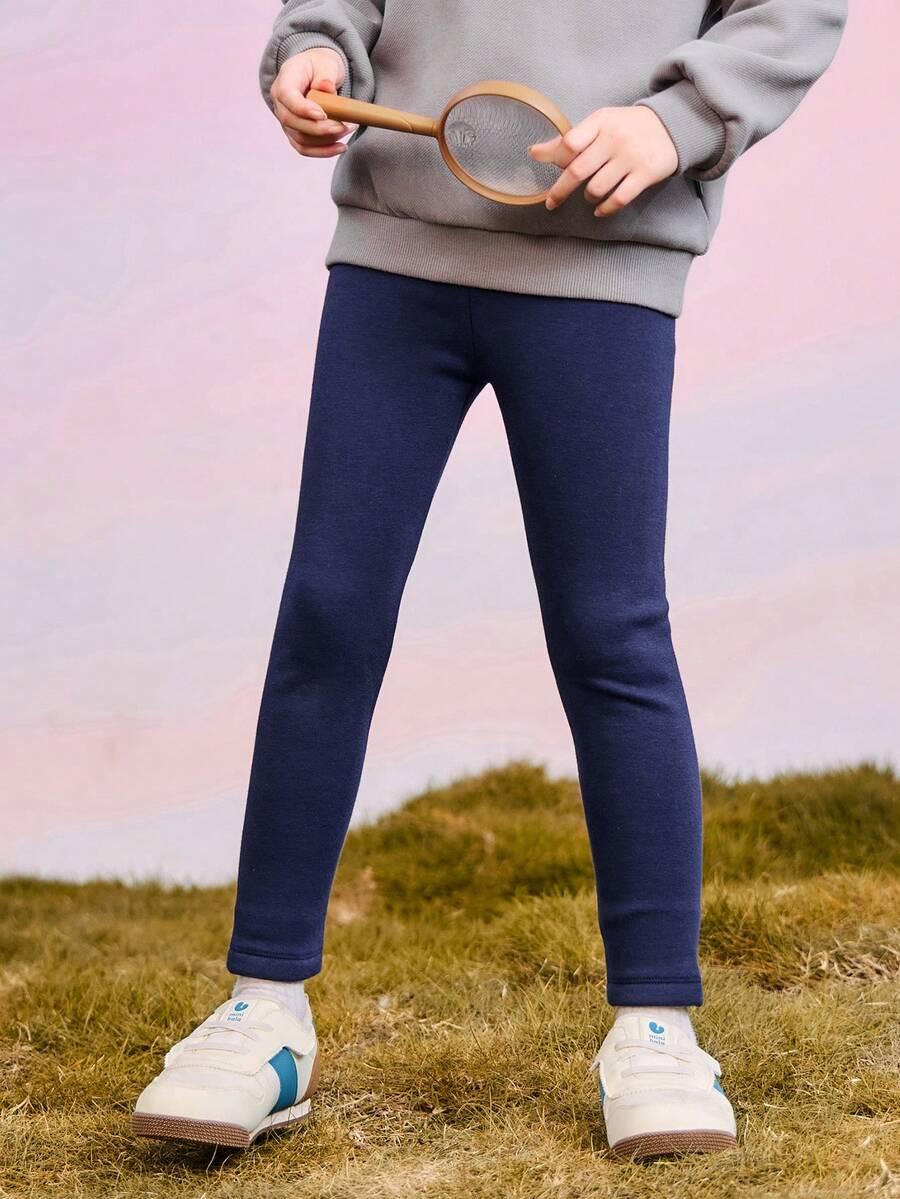 granatowe ocieplane legginsy