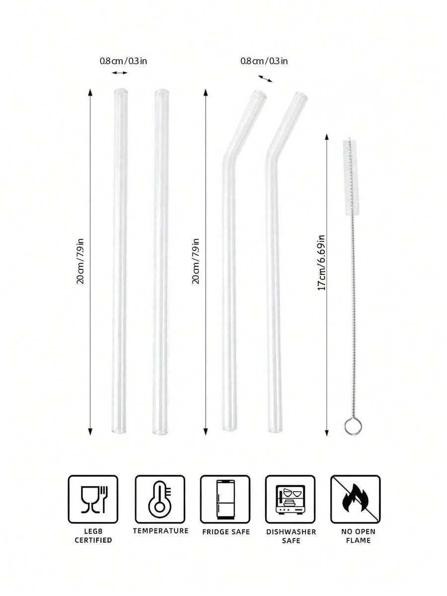 SZKLANE SŁOMKI 8-PACK