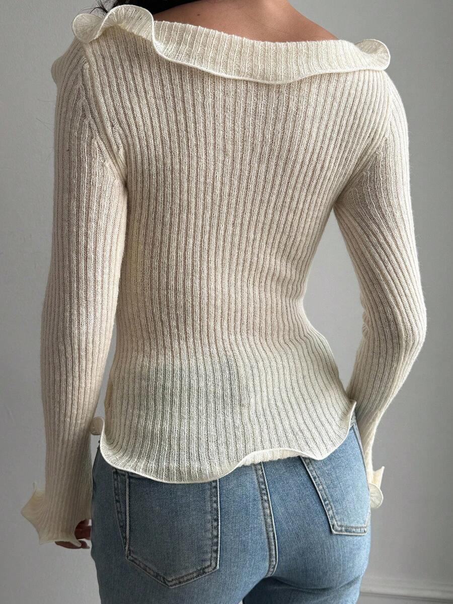 SWETER DAMSKI Z FALBANAMI 