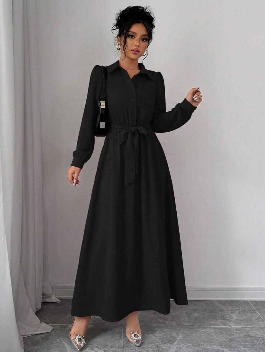 CZARNA MAXI SUKIENKA