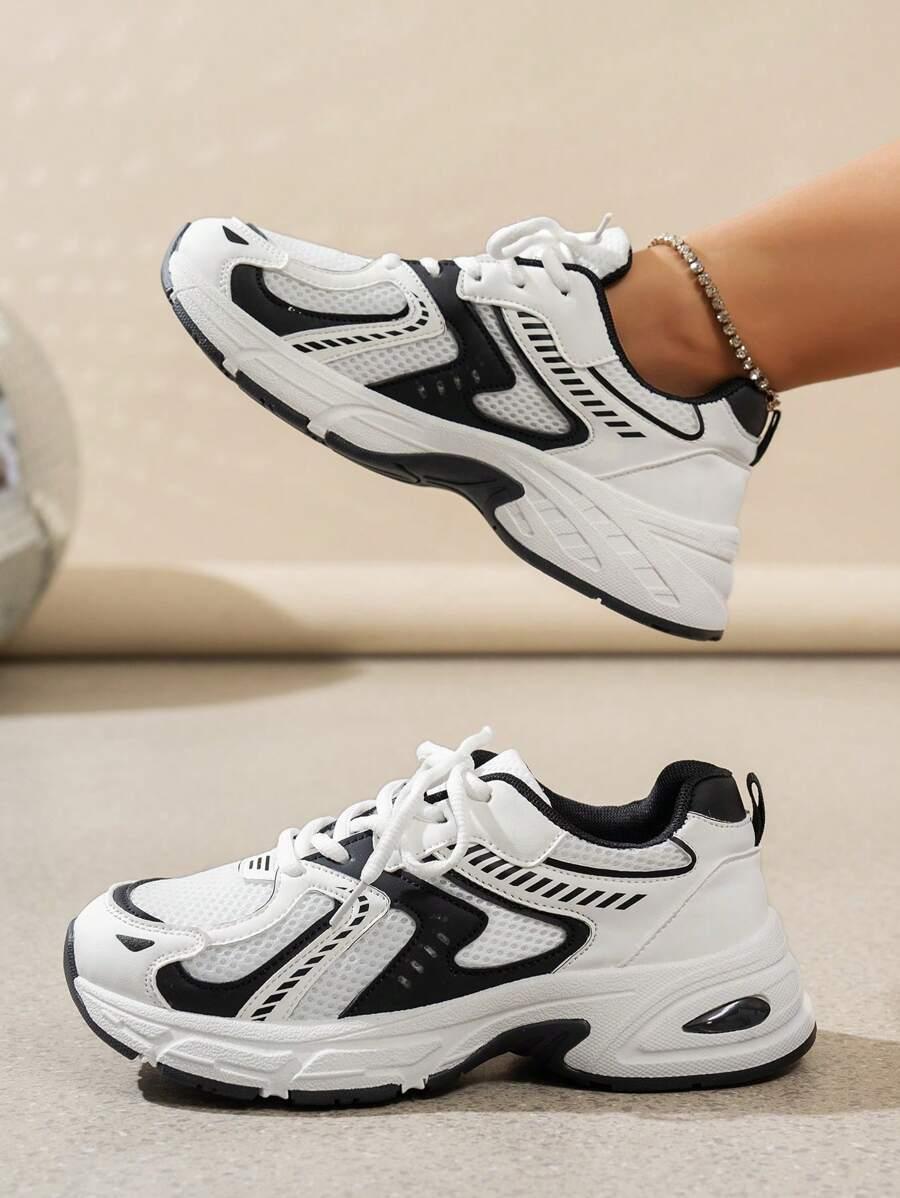 SZNUROWANE BUTY SPORTOWE KONTRAST