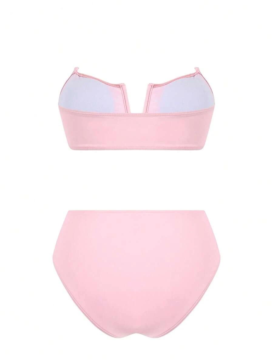 różowy dół od bikini pareo