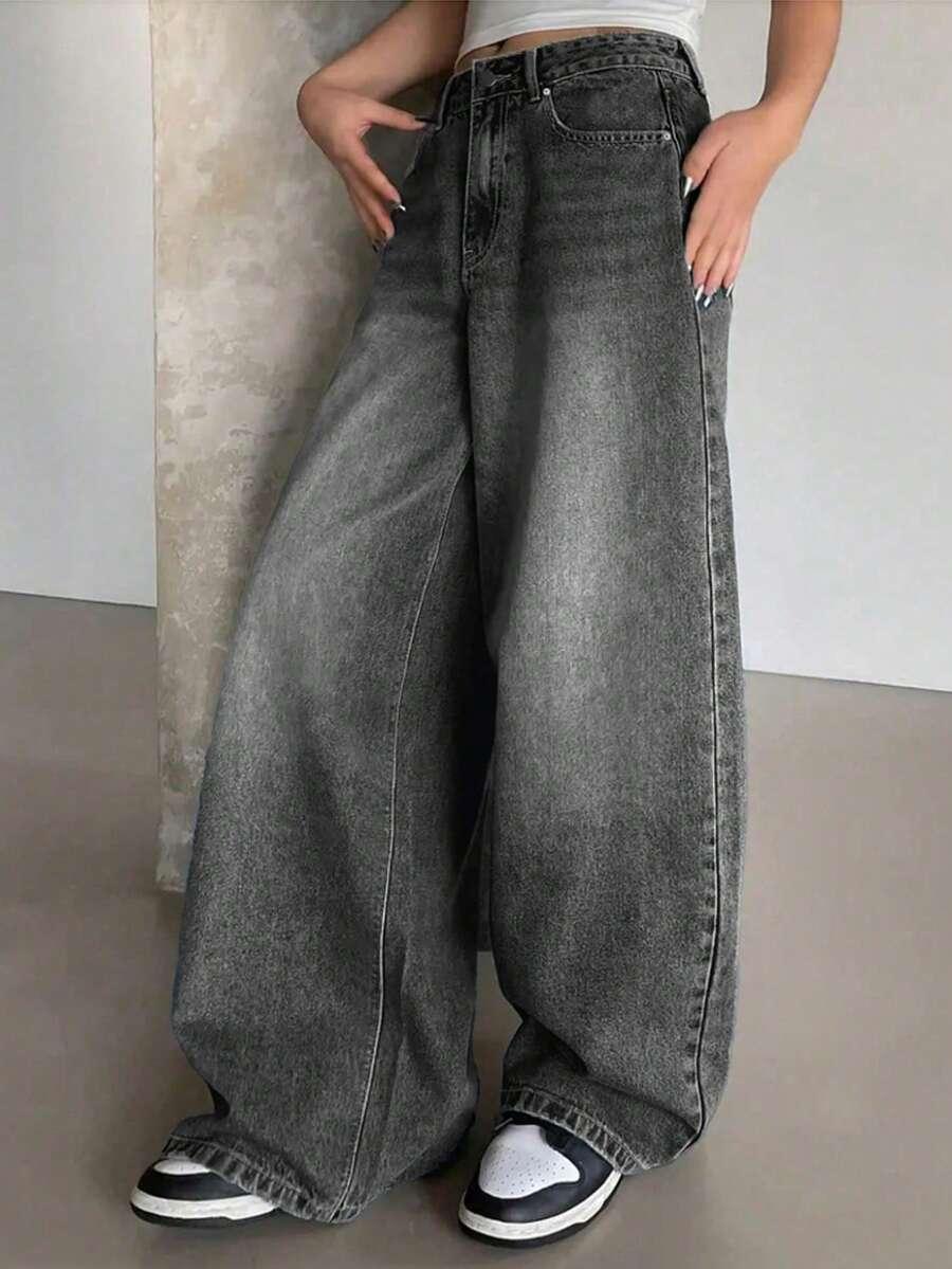 szare spodnie jeans 