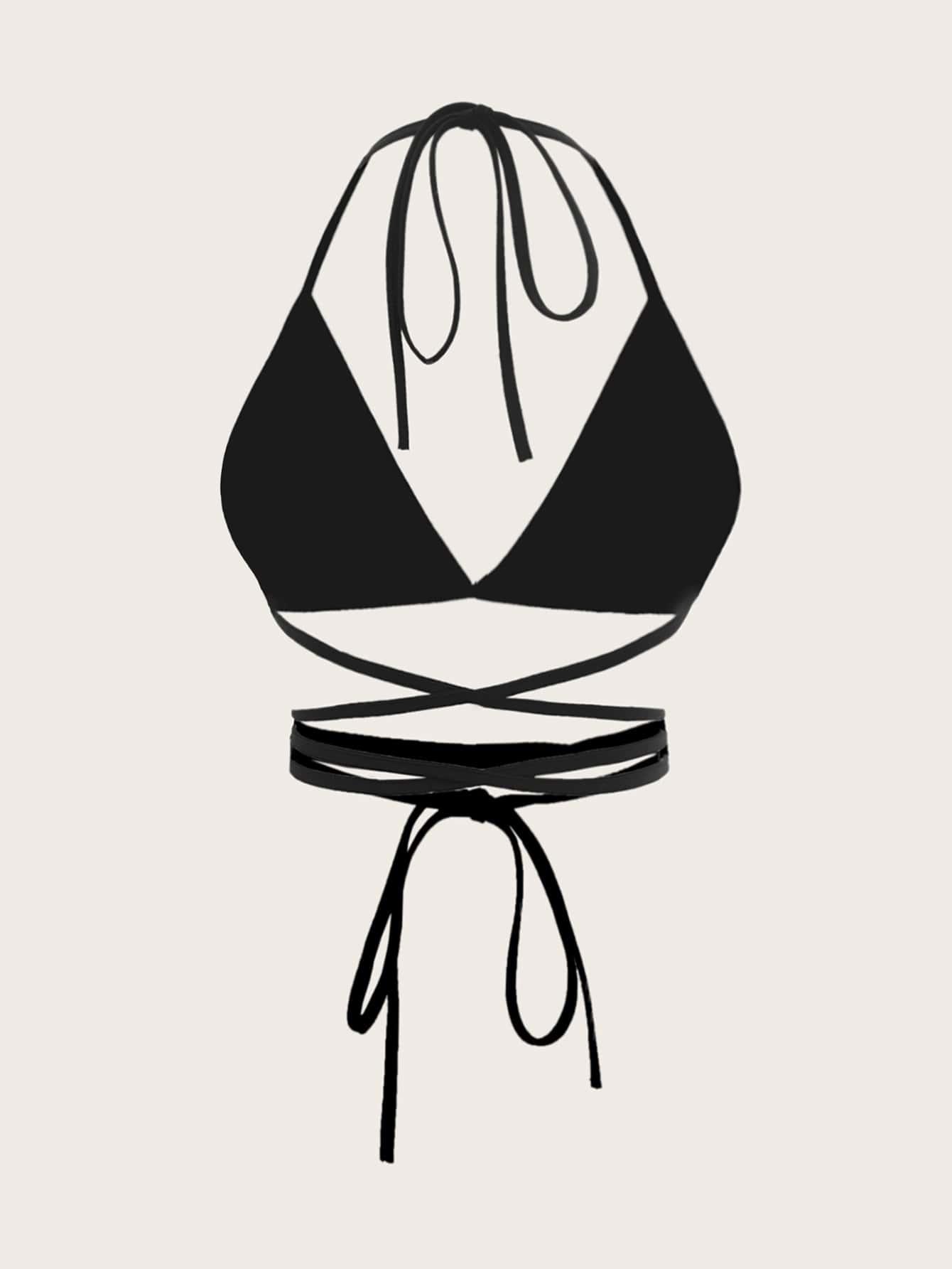czarny CROP TOP WIĄZANIE 