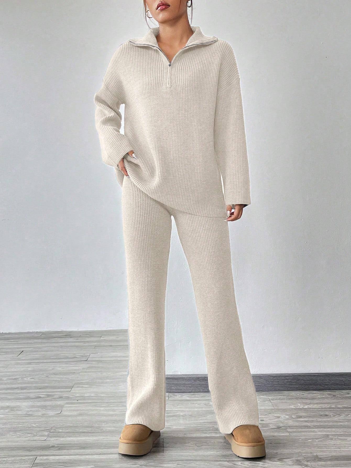 sweter spodnie dzianinowy komplet