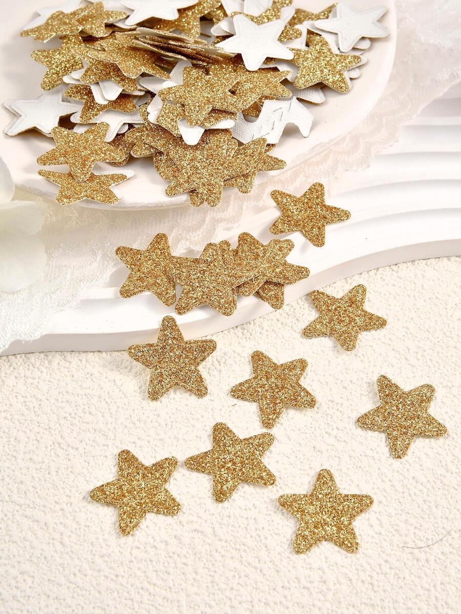 złote dekoracyjne gwiazdy 100 sztuk