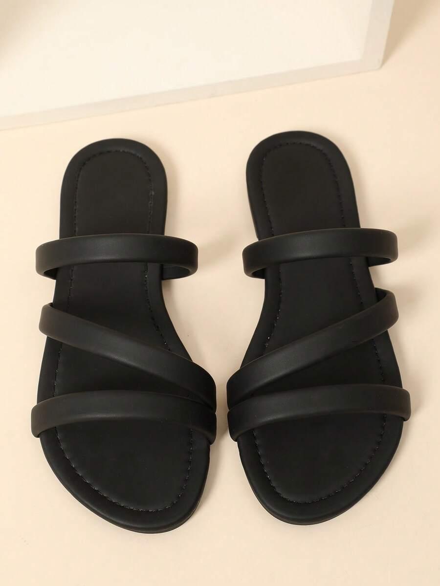 czarne klapki casual 
