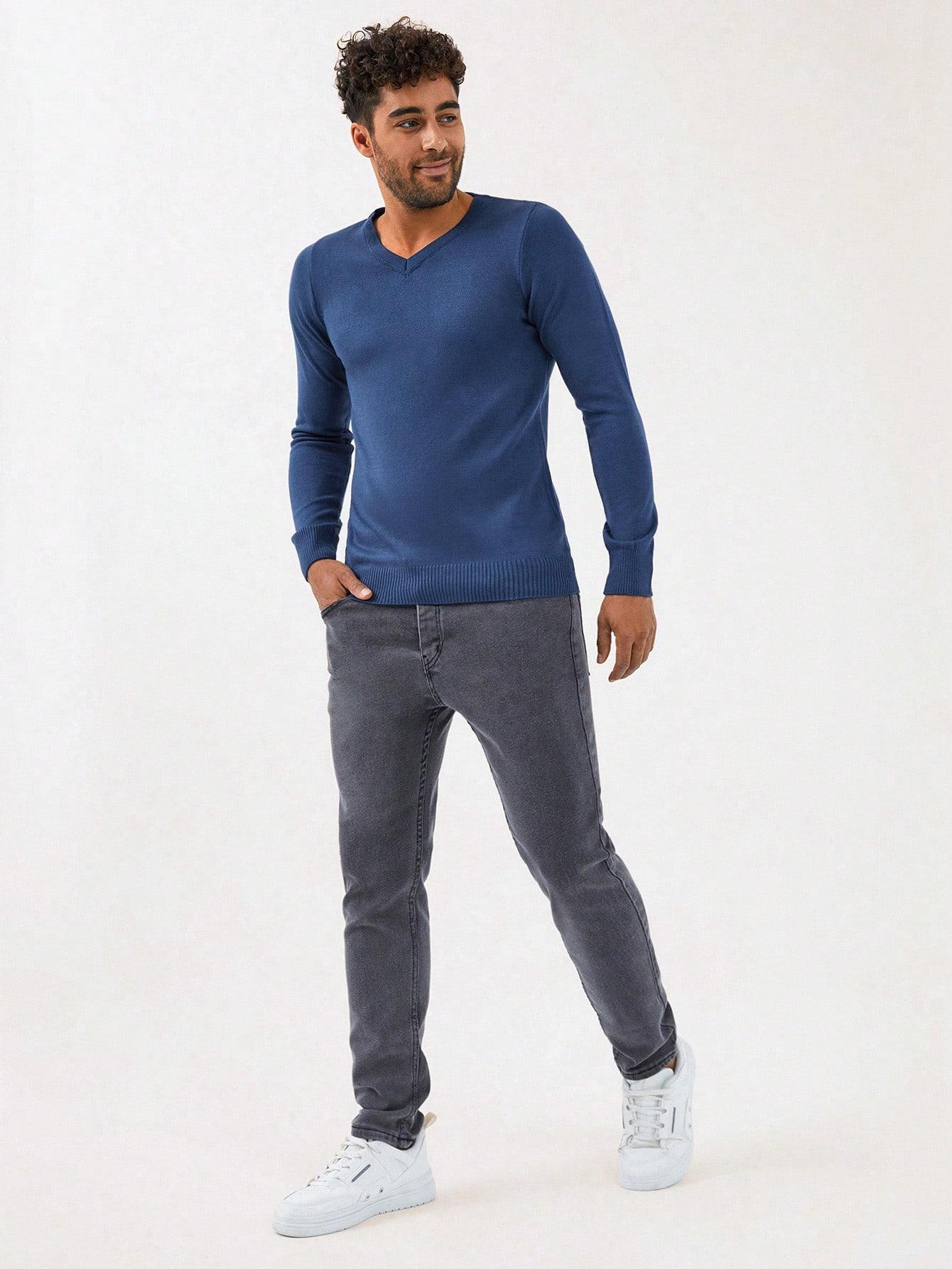 NIEBIESKI SWETER CASUAL