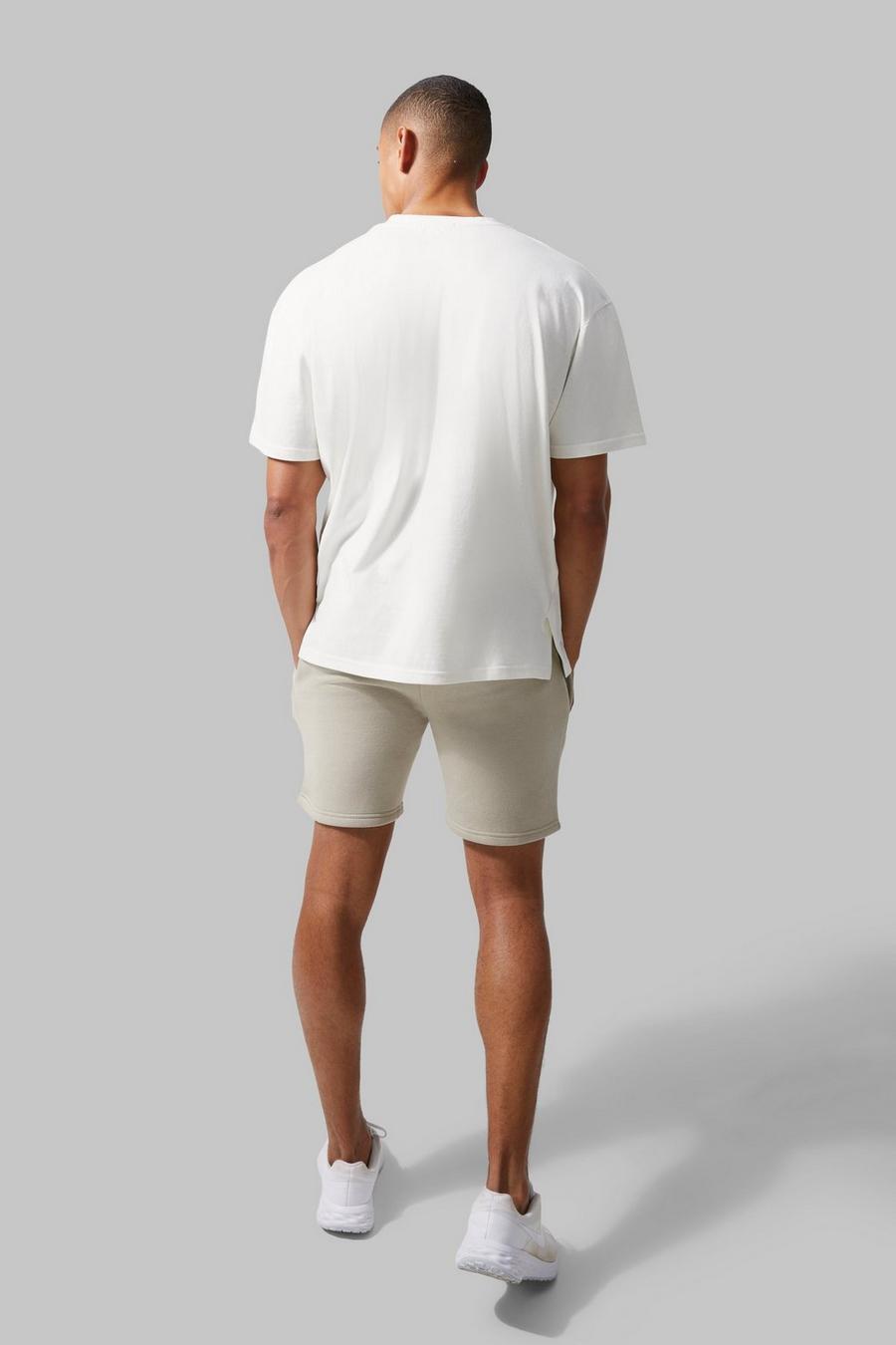GŁADKI T-SHIRT OVERSIZE ECRU BASIC