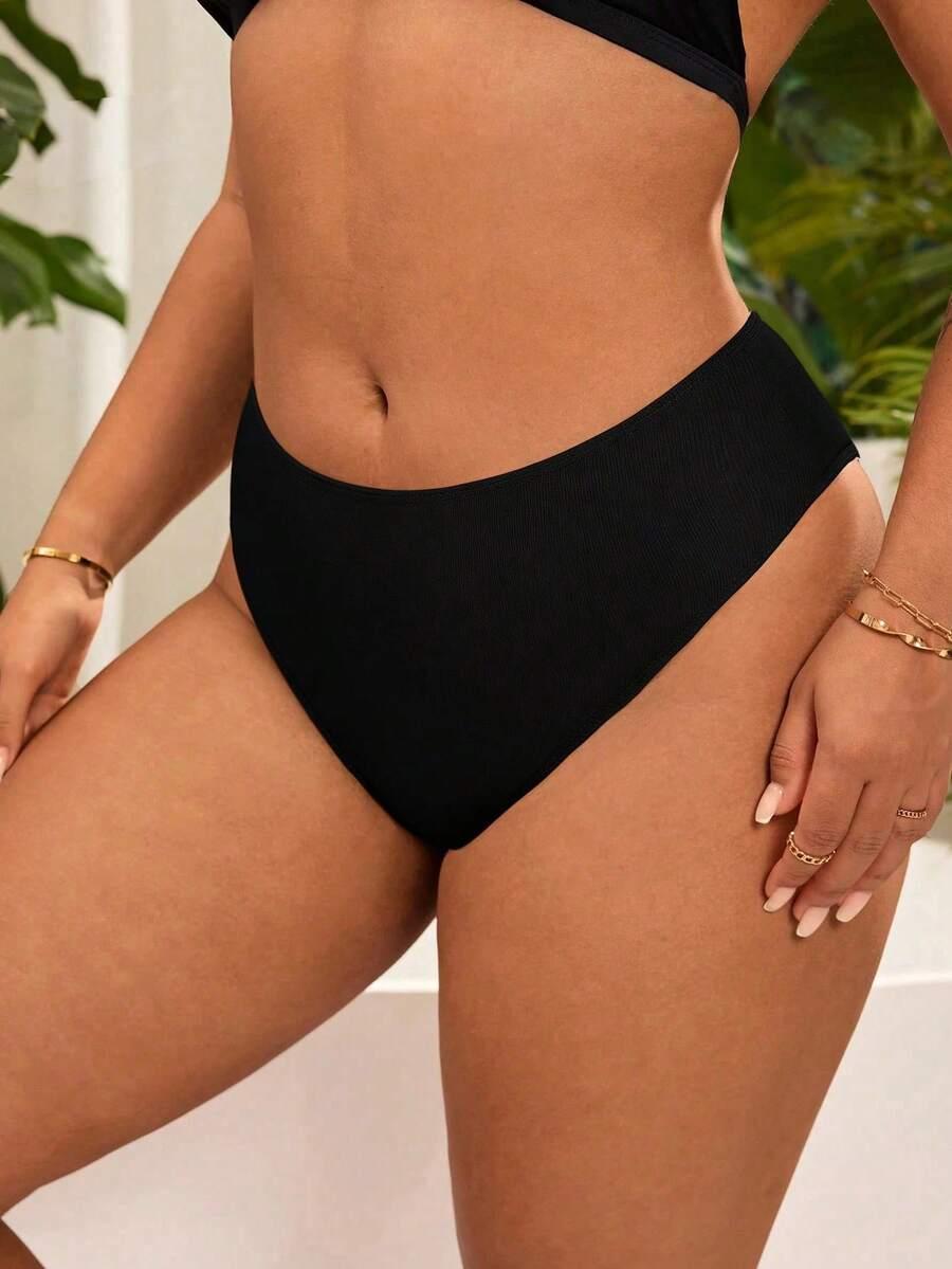 czarny dół od bikini prążki