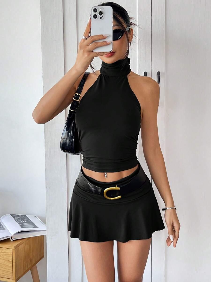 czarna mini spódnica