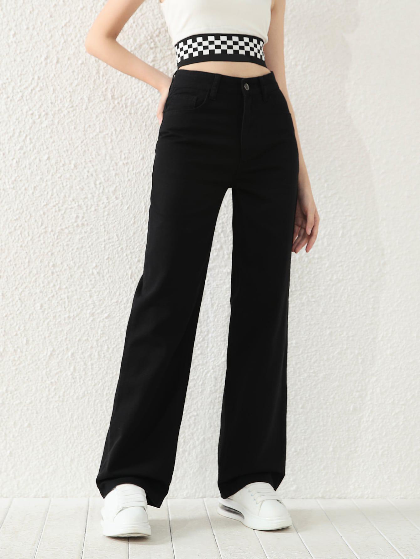 CZARNE SPODNIE JEANS