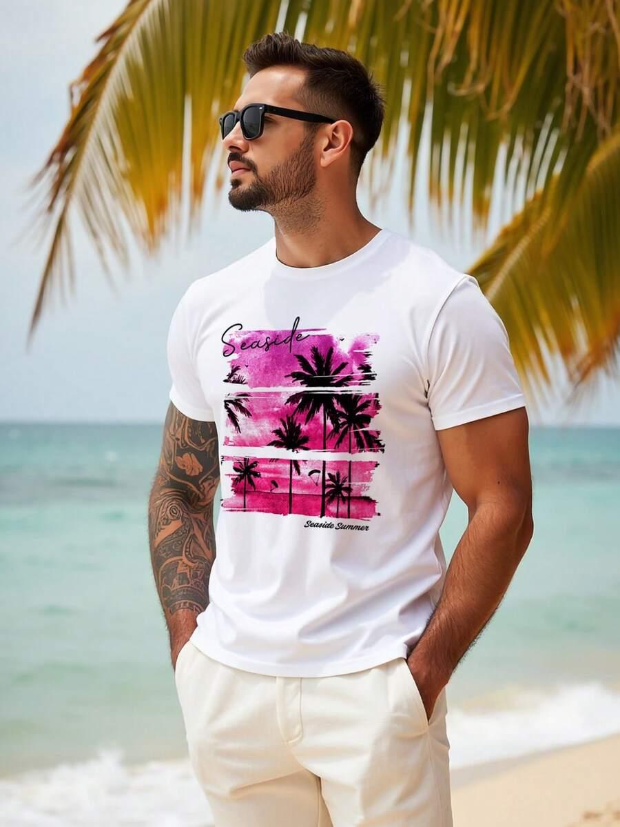 biały t-shirt print