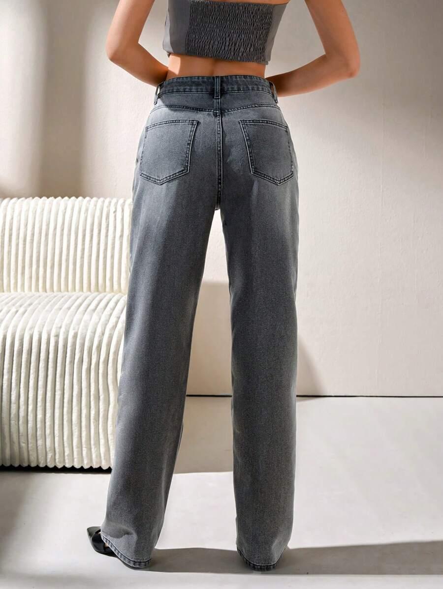 SZARE SPODNIE JEANS 