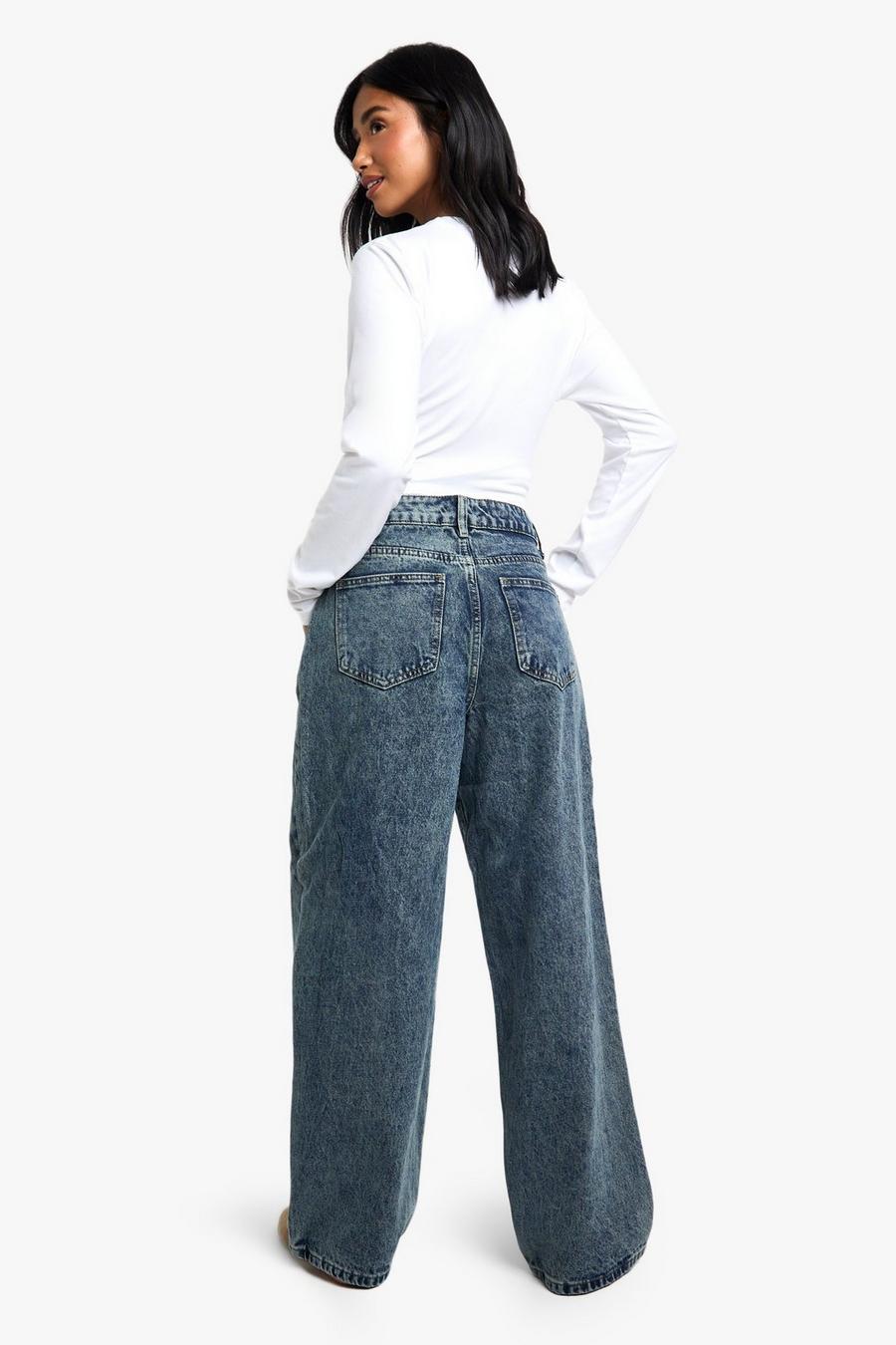 LUŹNE SPODNIE JEANS WYSOKI STAN
