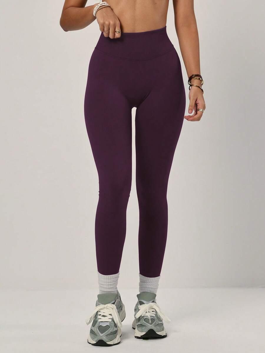 fioletowe legginsy wysoki stan