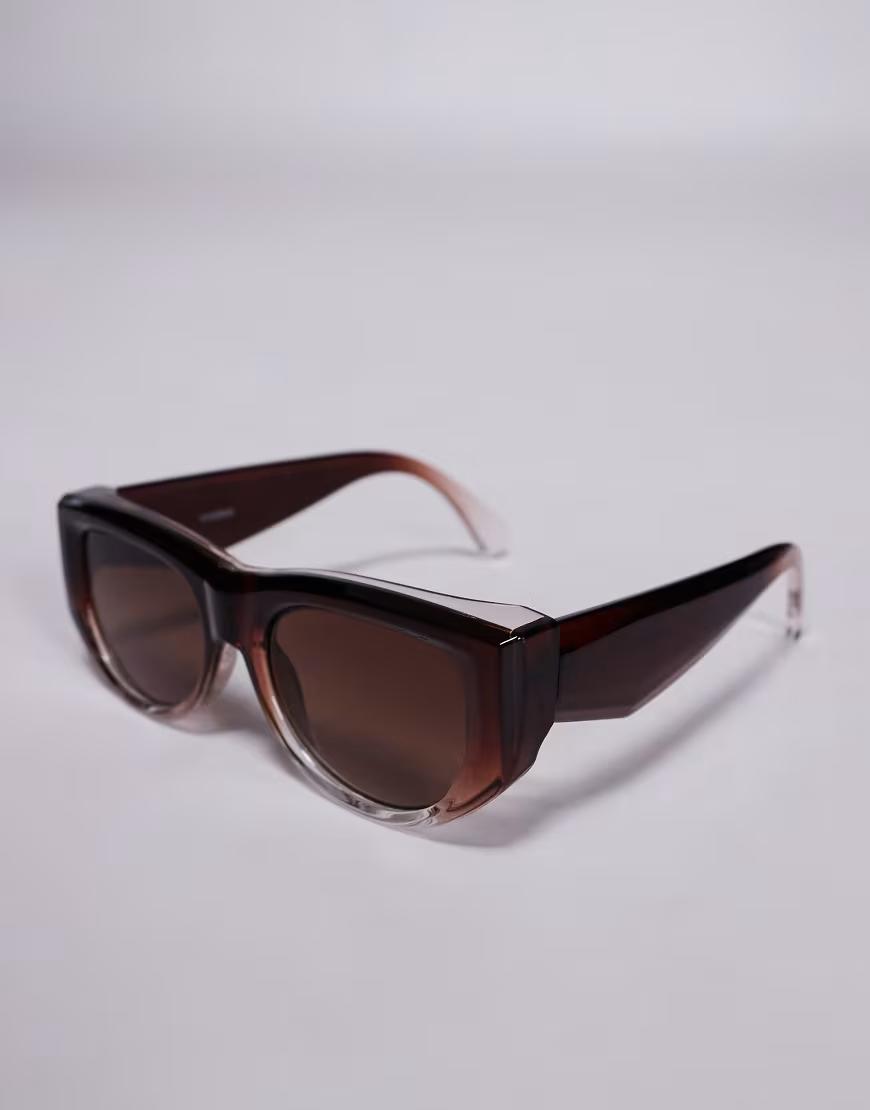 BRĄZOWE OKULARY PRZECIWSŁONECZNE ombre aviator