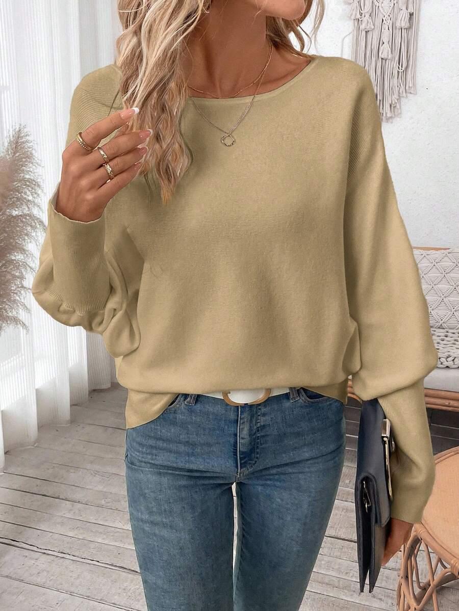 beżowy luźny sweter 