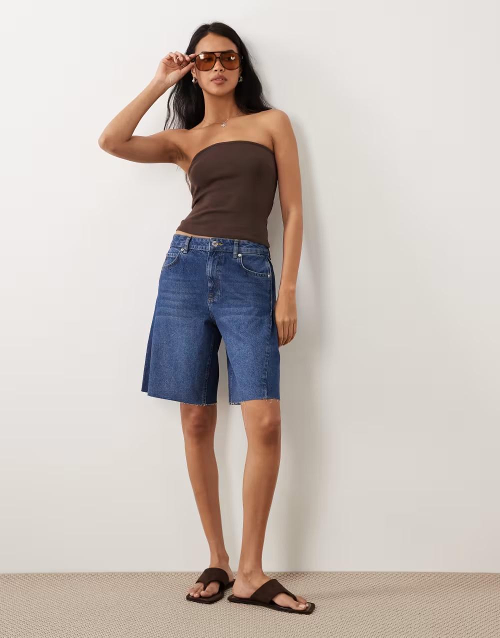 brązowy top bandeau