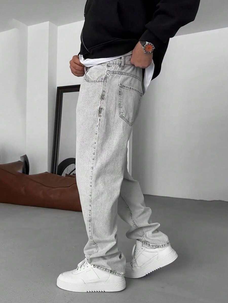 SZARE SPODNIE JEANS 