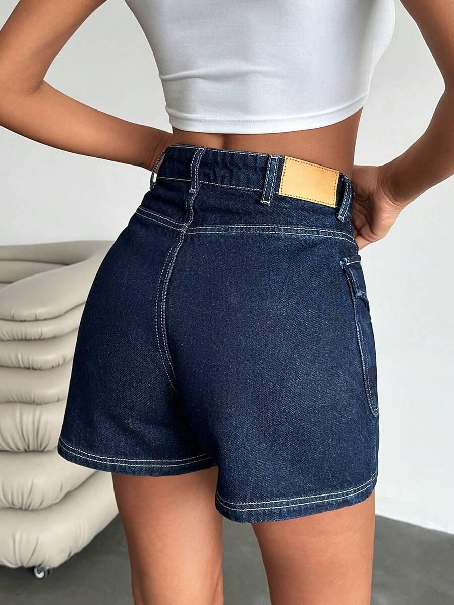 GRANATOWE SPODENKI JEANS KIESZENIE