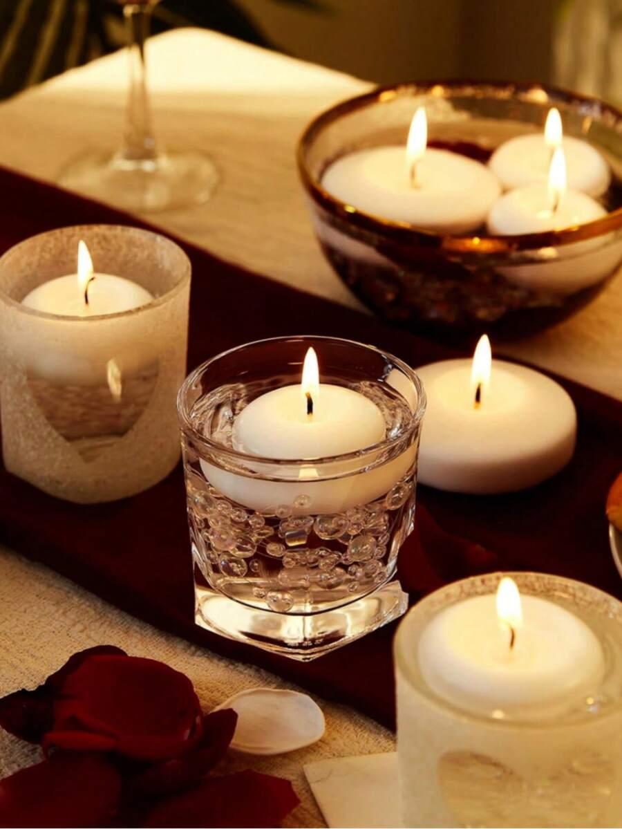 biała świeca tealight