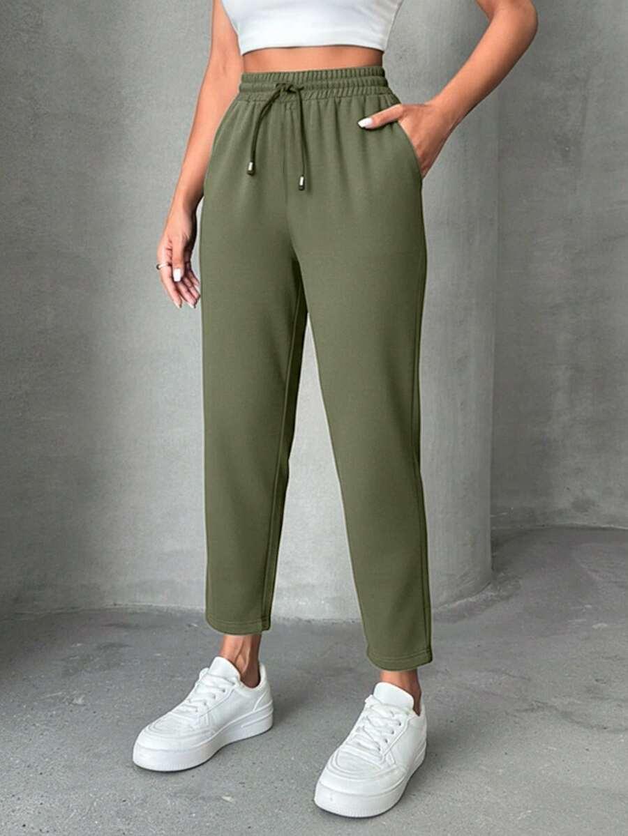 zielone spodnie casual
