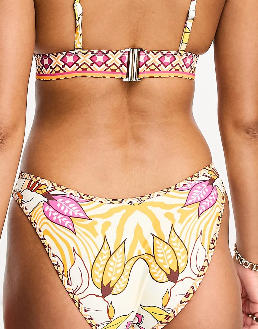 DÓŁ OD BIKINI PRINT MOTYW ROŚLINNY