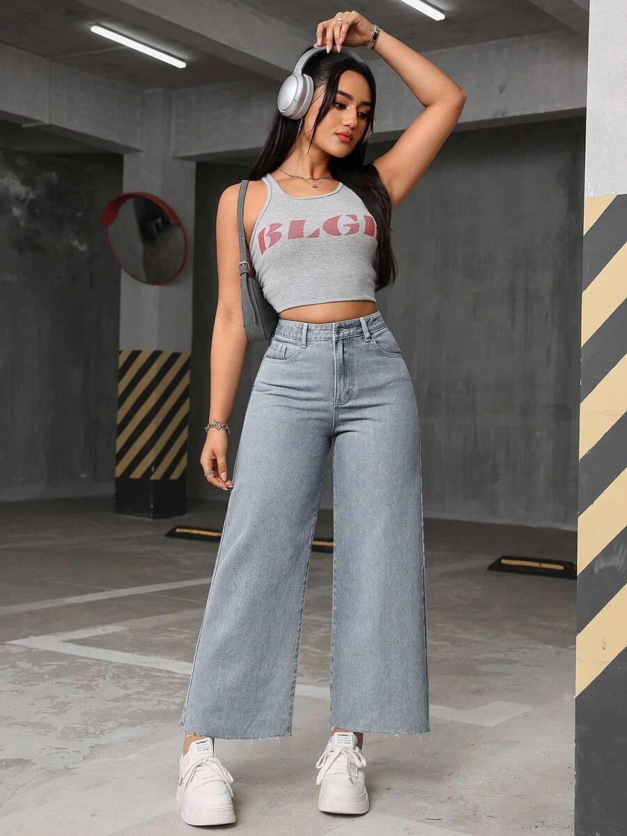 szare spodnie jeans