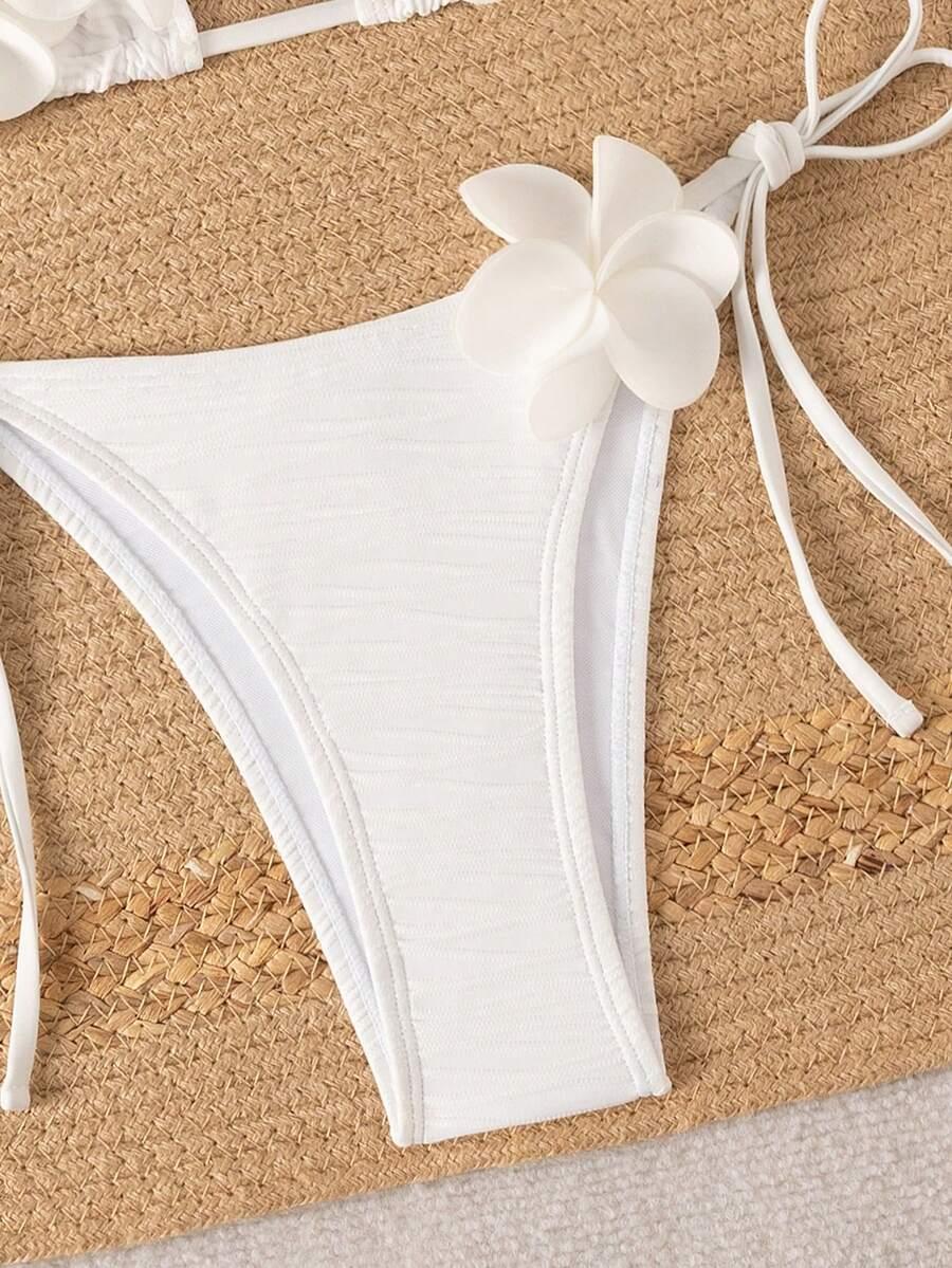 DWUCZĘŚCIOWE BIKINI DAMSKIE Z APLIKACJĄ 3D