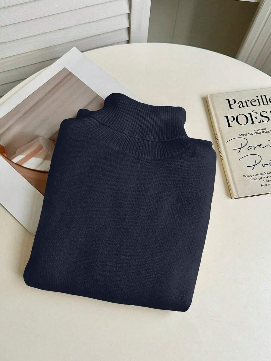 GRANATOWY OCIEPLANY SWETER