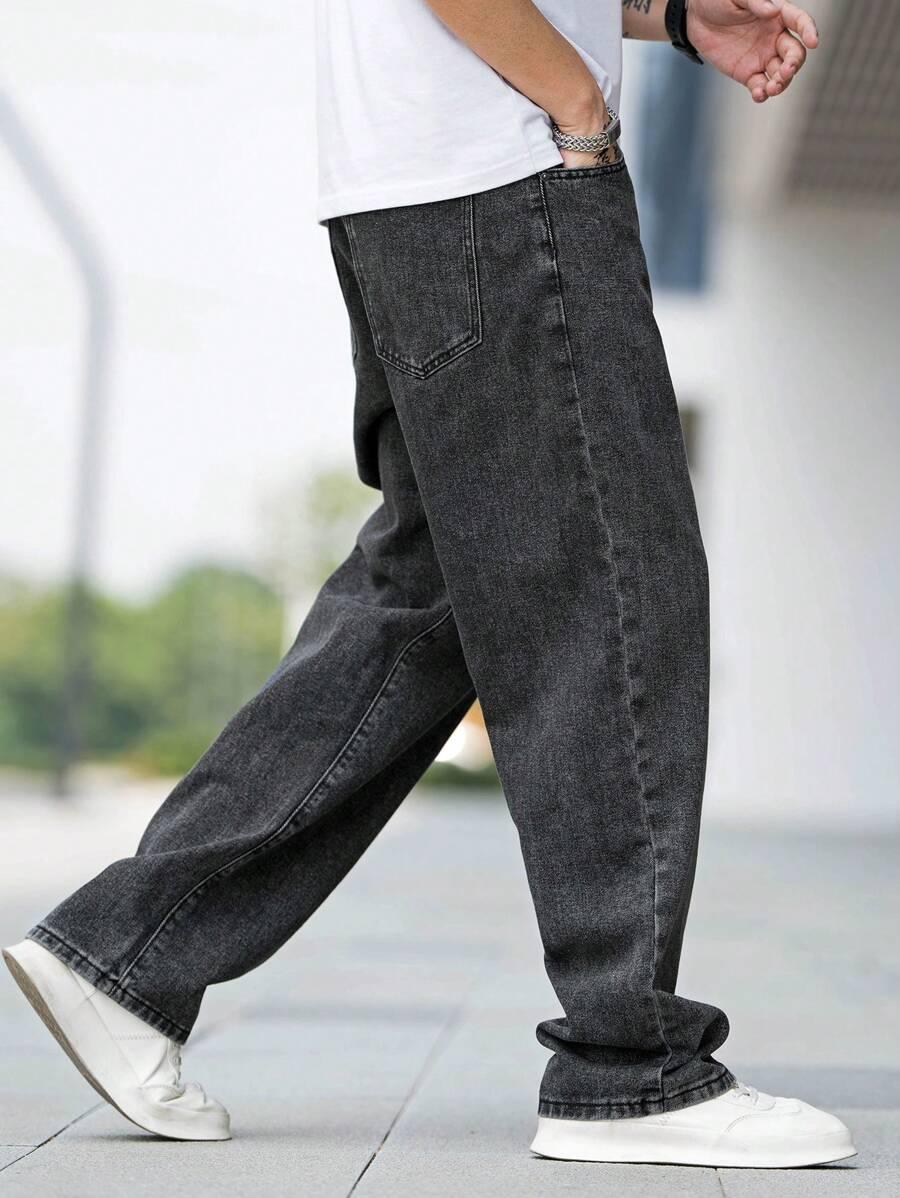 SZARE SPODNIE JEANS KIESZENIE