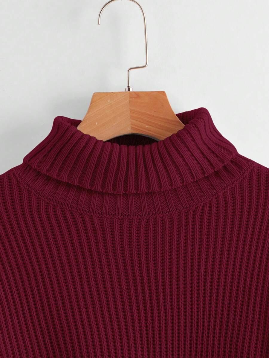 BORDOWY KRÓTKI SWETER 