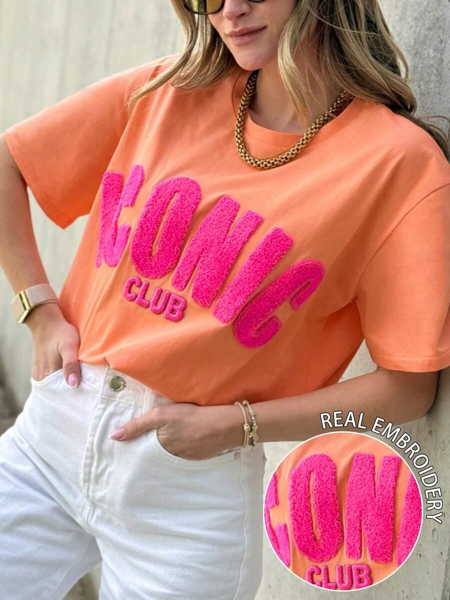 pomarańczowy t-shirt krótki rękaw