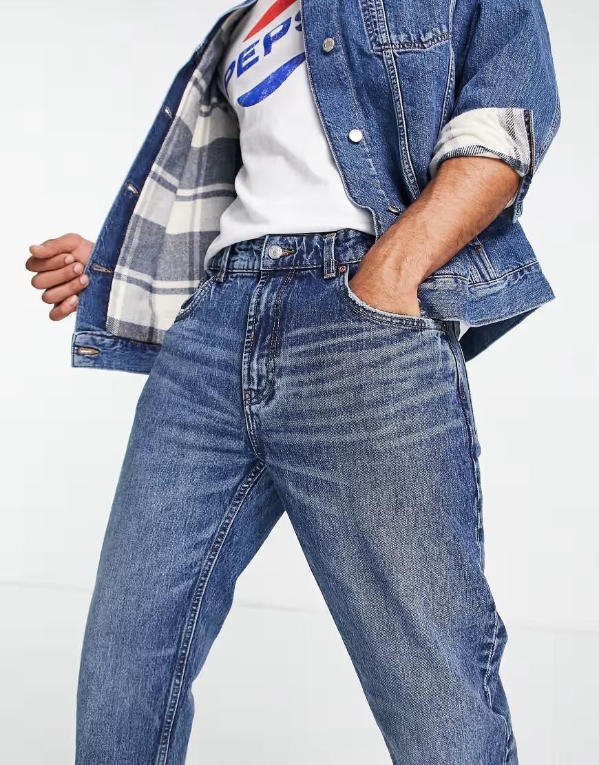 NIEBIESKIE SPODNIE JEANS VINTAGE ZAMEK