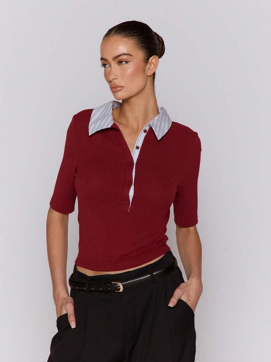 czerwona koszulka polo