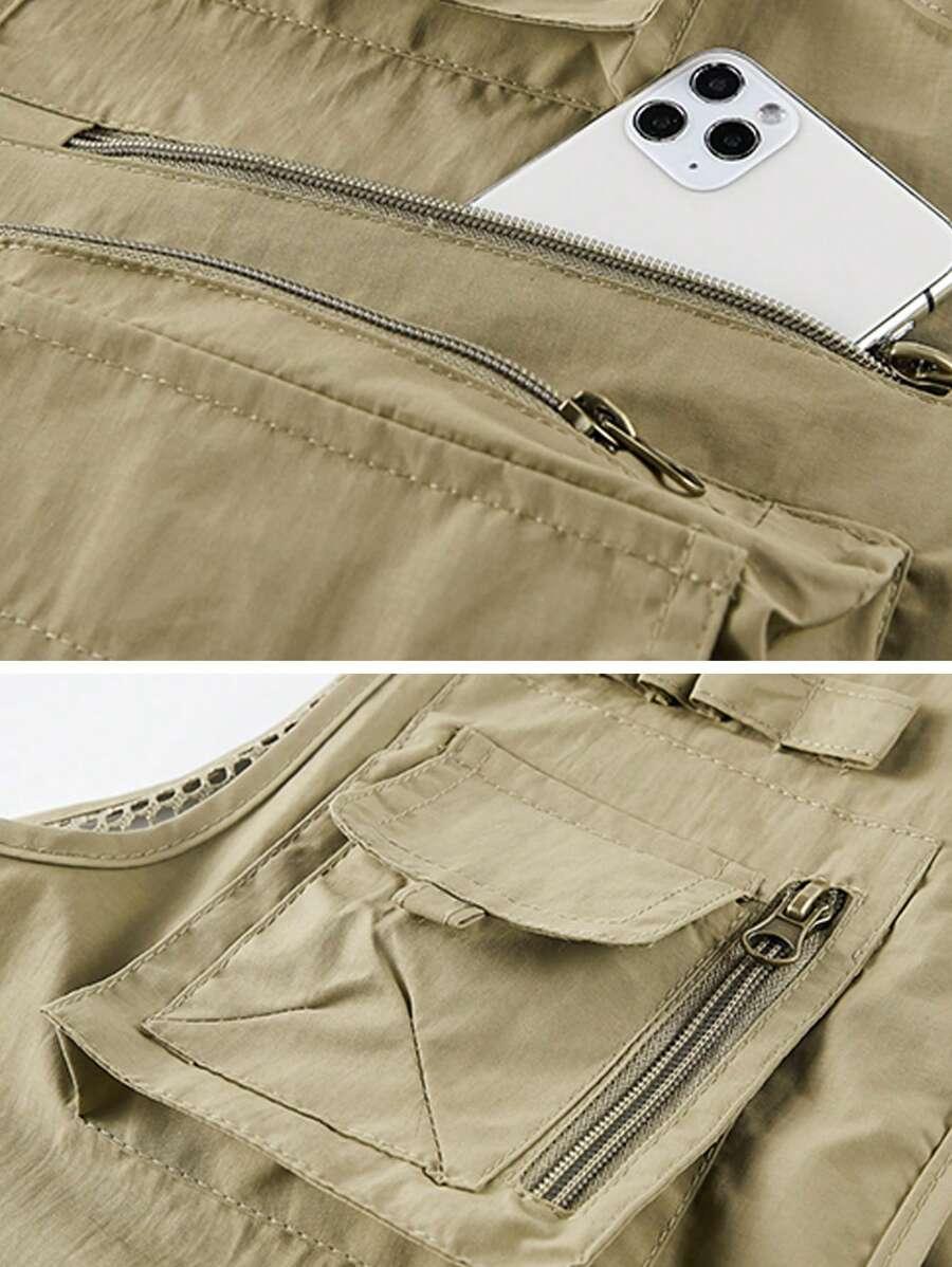 KHAKI KAMIZELKA Z KIESZENIAMI