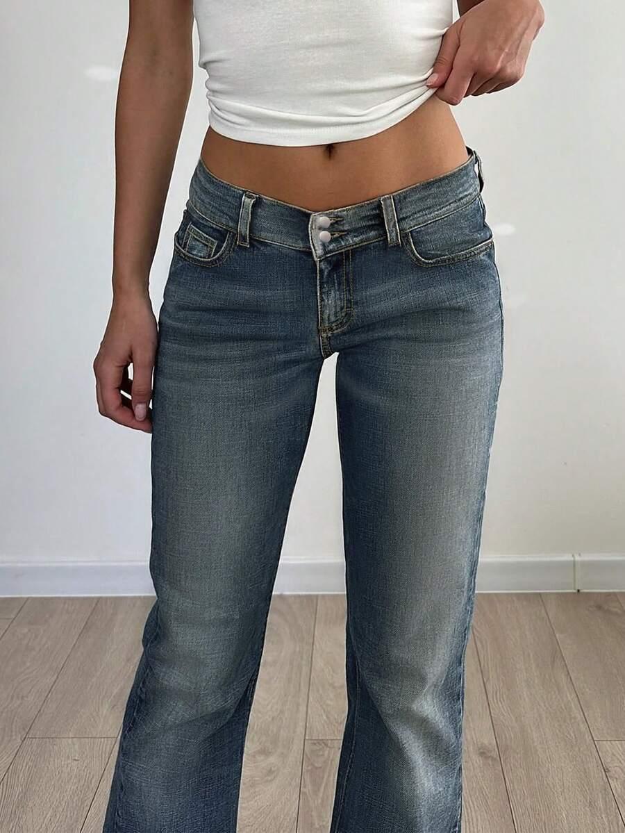 GRANATOWE SPODNIE JEANS